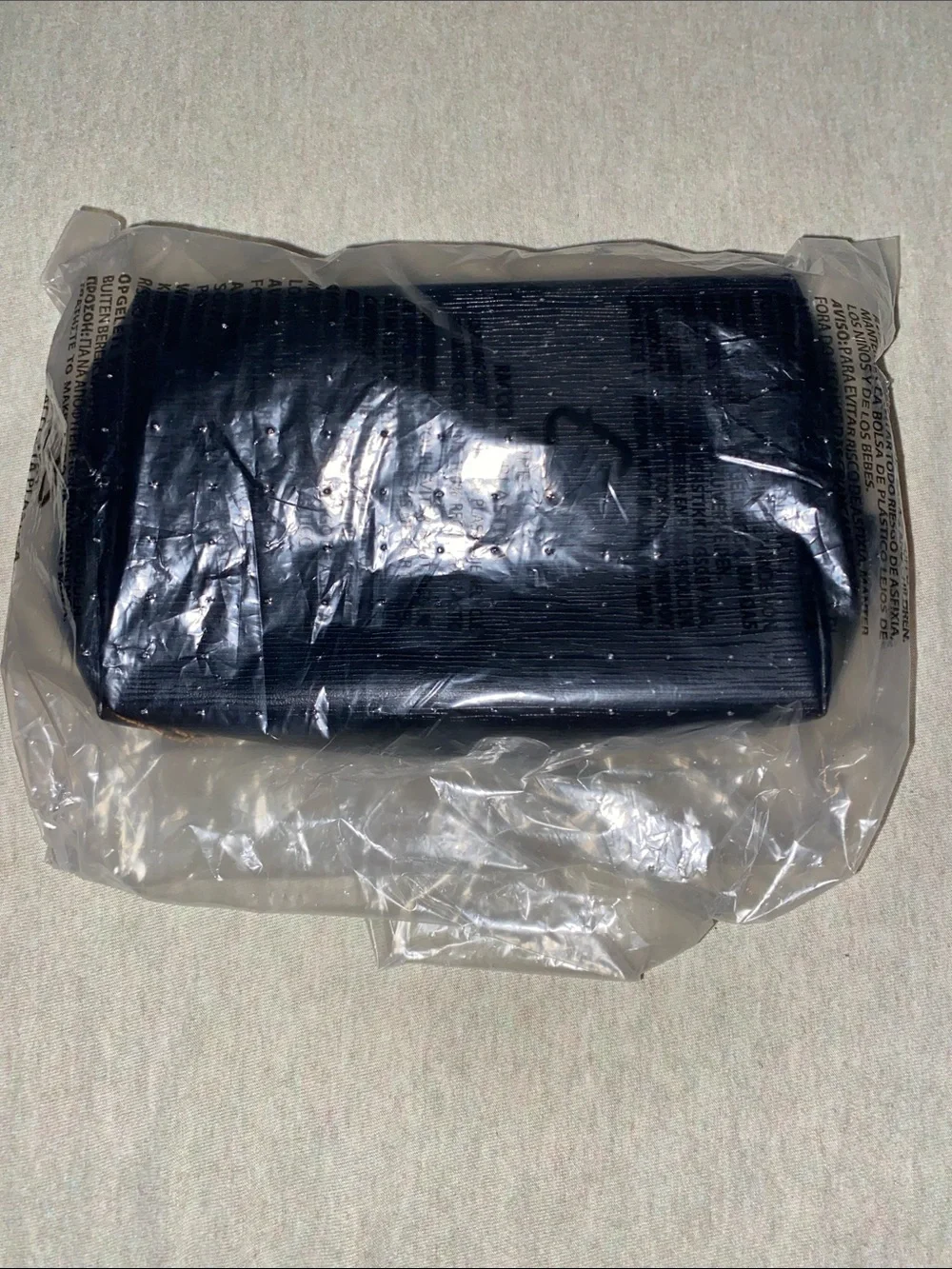 Yves Saint Laurent Black Textured Cosmetic Pouch Approx. 9” W x 6” H x 3” D